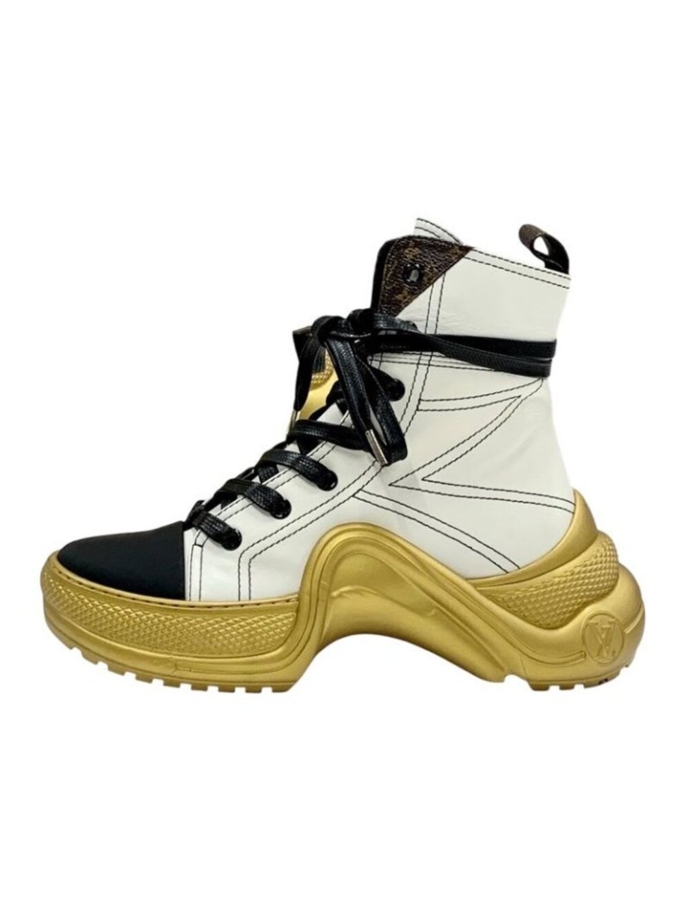 Louis Vuitton Arclight Line Monogram Sneakers High Cut Leather White - Picture 4 of 10